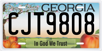 GA license plate CJT9808