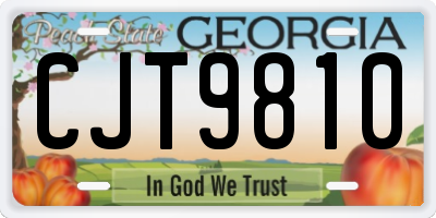 GA license plate CJT9810