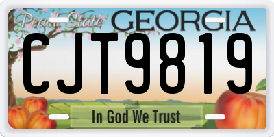 GA license plate CJT9819