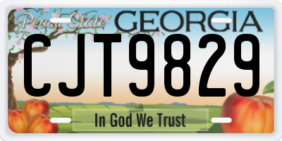 GA license plate CJT9829