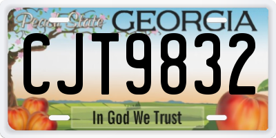 GA license plate CJT9832