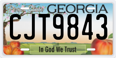 GA license plate CJT9843
