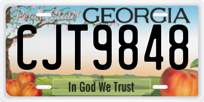 GA license plate CJT9848