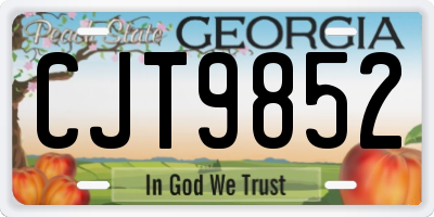 GA license plate CJT9852