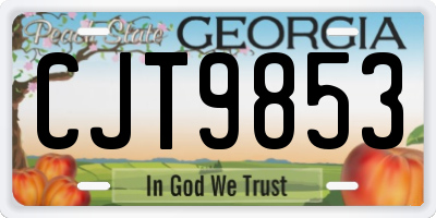 GA license plate CJT9853