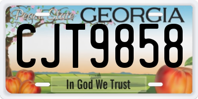 GA license plate CJT9858
