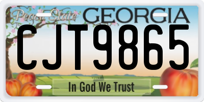 GA license plate CJT9865