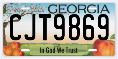 GA license plate CJT9869
