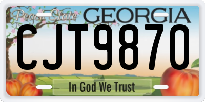 GA license plate CJT9870