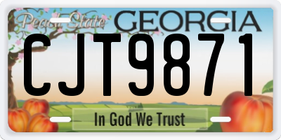 GA license plate CJT9871