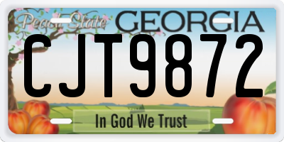 GA license plate CJT9872