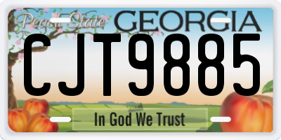 GA license plate CJT9885