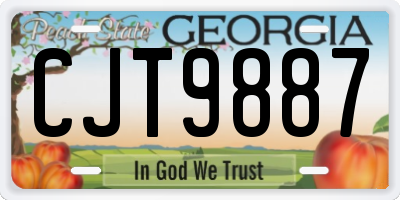 GA license plate CJT9887