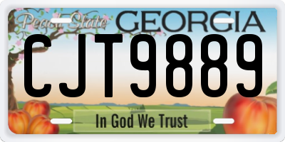 GA license plate CJT9889