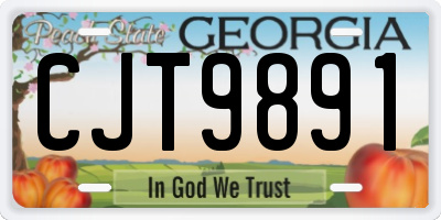 GA license plate CJT9891
