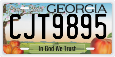 GA license plate CJT9895