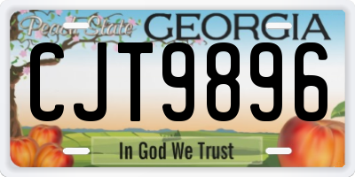 GA license plate CJT9896