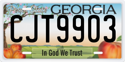 GA license plate CJT9903