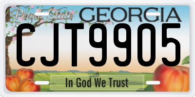 GA license plate CJT9905