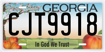 GA license plate CJT9918