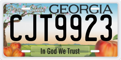 GA license plate CJT9923