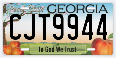 GA license plate CJT9944