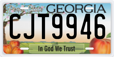 GA license plate CJT9946