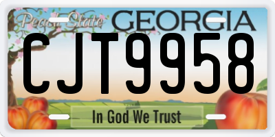 GA license plate CJT9958