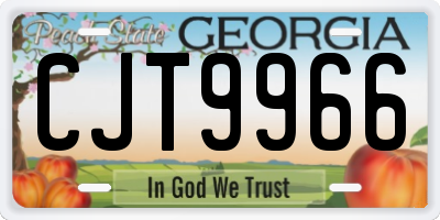 GA license plate CJT9966