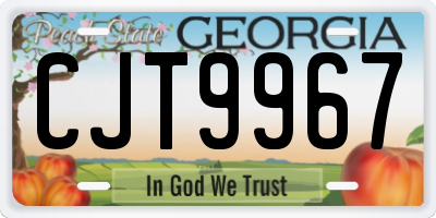 GA license plate CJT9967