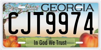 GA license plate CJT9974