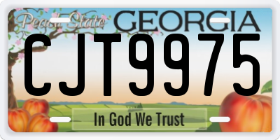 GA license plate CJT9975