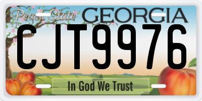 GA license plate CJT9976