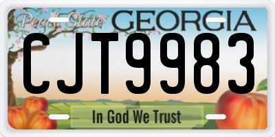 GA license plate CJT9983