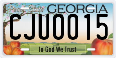 GA license plate CJU0015