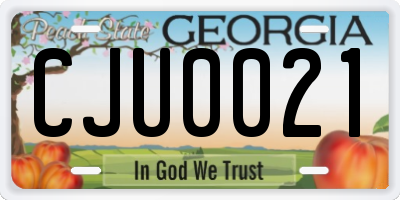 GA license plate CJU0021