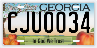 GA license plate CJU0034