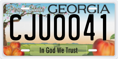 GA license plate CJU0041