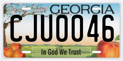 GA license plate CJU0046