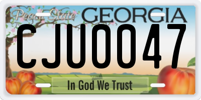 GA license plate CJU0047