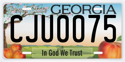 GA license plate CJU0075