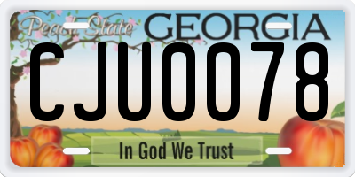 GA license plate CJU0078