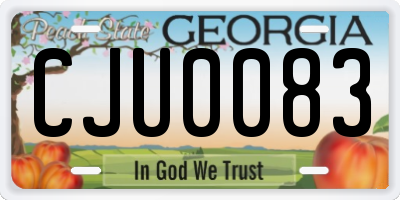 GA license plate CJU0083