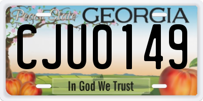 GA license plate CJU0149