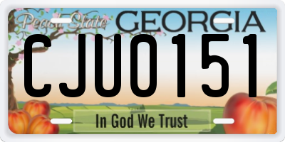 GA license plate CJU0151