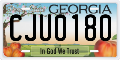 GA license plate CJU0180