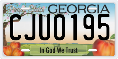 GA license plate CJU0195