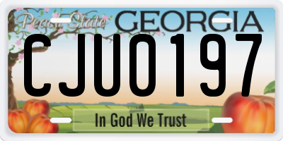 GA license plate CJU0197