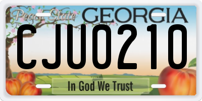 GA license plate CJU0210