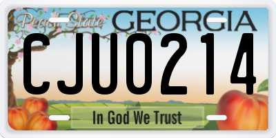 GA license plate CJU0214